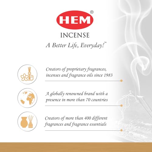 HEM Assorted Incense Sticks - Natural Fragrances for Spiritual Wellness | Pack of 6