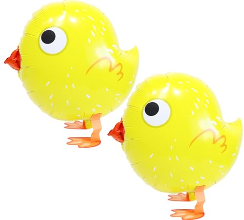 Enimapod 2pcs Yellow Walking Chicken Balloons, 16x18in