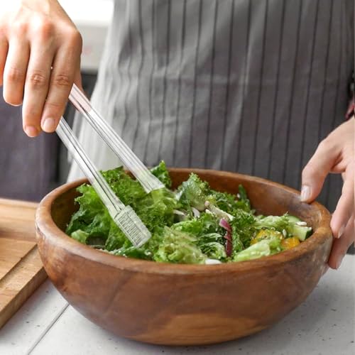 Ninsula 8 Pack Plastic Serving Tongs 6.3 Inches - Clear, Disposable Kitchen Utensils