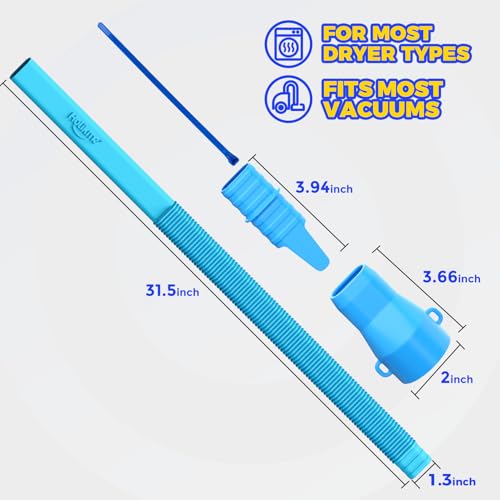 Holikme Dryer Vent Cleaner Kit - Universal Vacuum Hose Attachment (1-Piece, Blue)