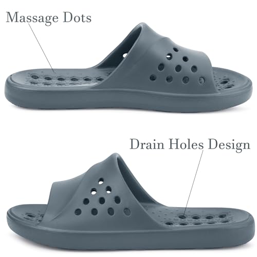 Gaatpot Quick-Dry Shower Sandals - Grey, Women 5.5-6.5 / Men 4.5-5.5