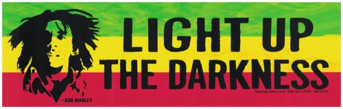 Bob Marley Motivational Car Bumper Sticker - Light Up The Darkness