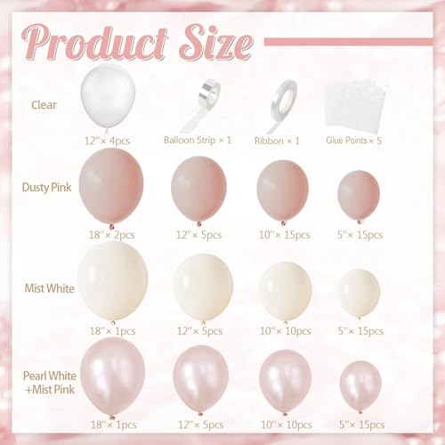 Dusty Pink Balloon Arch Kit - Light Pink Garland for Parties