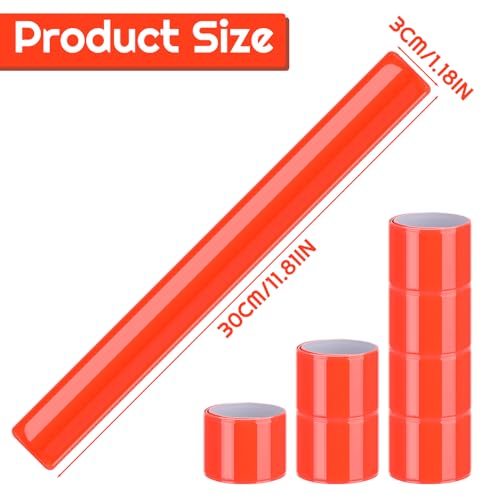 20 Pcs Reflector Snap Bands Fluorescent Slap Armbands High Visibility Slap Reflector Strips Safety Bands for Children Adults Boys and Girls When Cycling Running Hiking Jogging