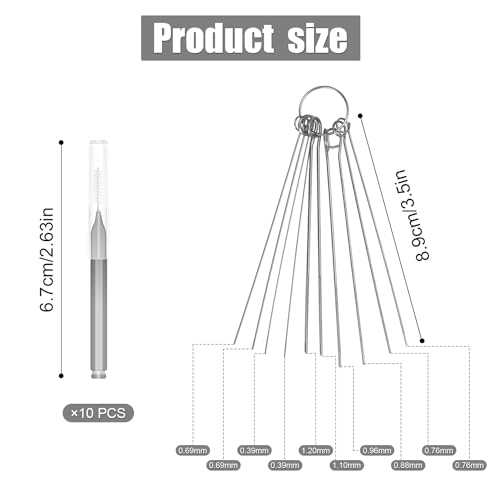 Gray Shower Head Cleaning Brush Set - 10pcs with Needle Picks