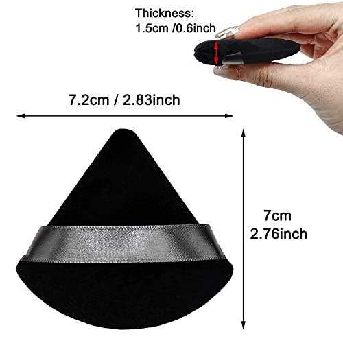 Black Velvet Triangle Powder Puffs 12-Pack Soft Face Sponge