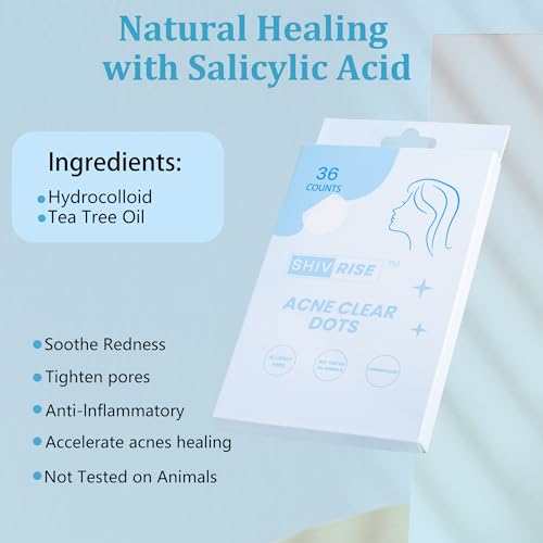 SHIVRISE Hydrocolloid Pimple Patches - Invisible Acne Spot Cover (36 Count)