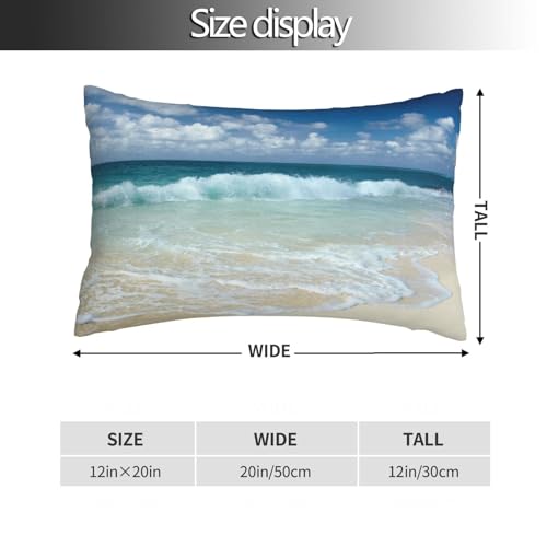Beach Throw Pillow Covers Set of 2 - 12x20 Inch Ocean Design