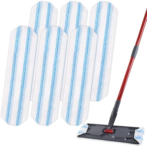 6 Pack Mop Replacement Pads for OCedar H2prO Flat Mop - Washable Microfiber Refills