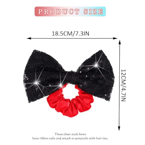 CAKURE Satin Bow Hair Scrunchies Elastic Ponytail Holder Hair Ties