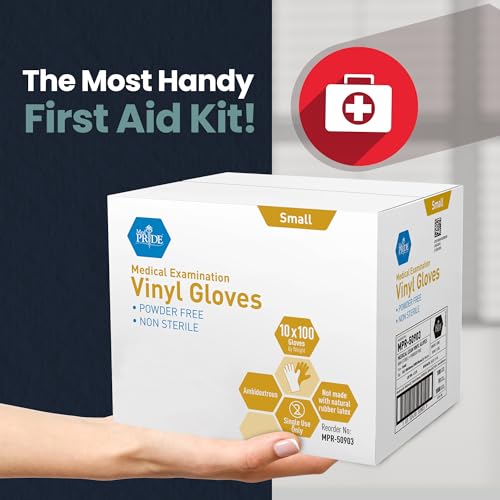 MED PRIDE Vinyl Medical Exam Gloves - Powder & Latex-Free, 1000 Count