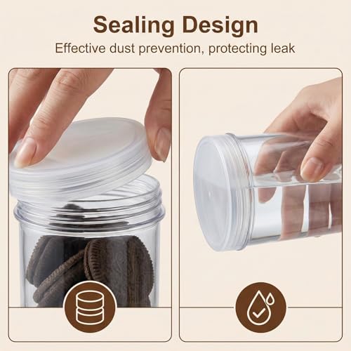 Airtight Round Cookie Storage Containers - Set of 2, Clear Plastic