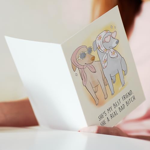 Beixian Funny Dog Birthday Card BX191 - Cute Gift for Women