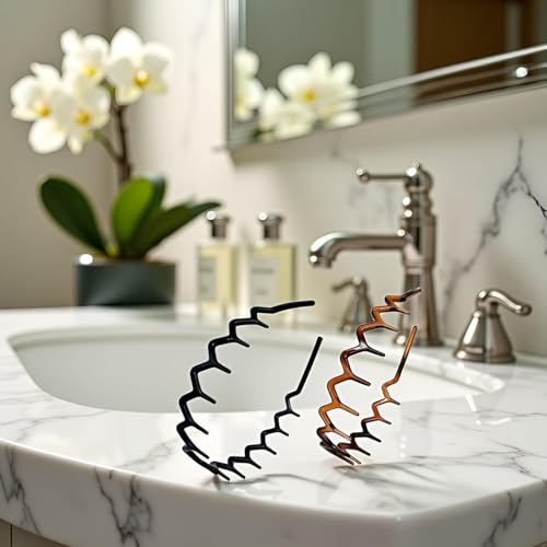 4Pcs Plastic Zigzag Headband with Teeth Wavy Hair Comb Set