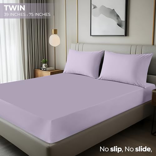 Twin Lavender Fitted Sheet - Ultra Soft, 15 Inch Deep Pocket