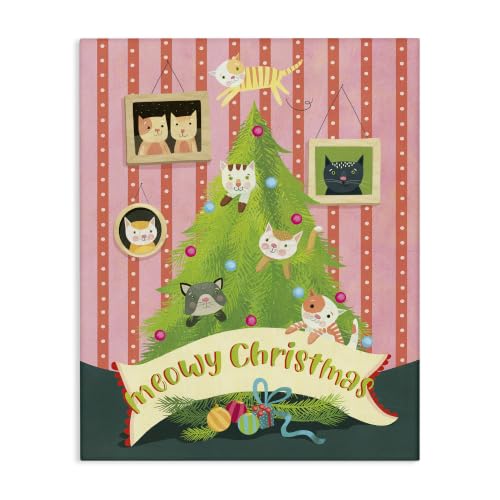 Meowy Christmas Cat Tree Canvas Wall Art - 36x48 Inch Holiday Decor - Variation of THIS listing