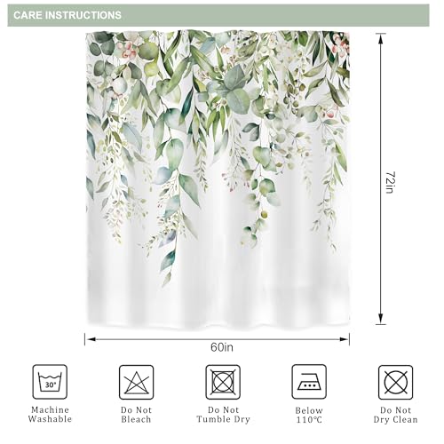Sage Green Eucalyptus Shower Curtain Set - 72" x 72"