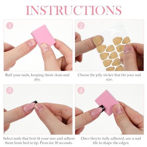 Black French Tip Press On Nails Medium Square Fake Nails Kit 60 Pcs