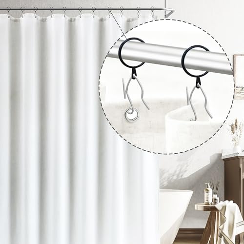 Limon Home 20-Pack Black Metal Curtain Rings & Hooks, 1.1" Diameter