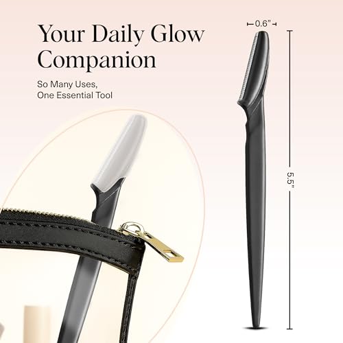 Kitsch Dermaplane Razors for Face – Black, 6 Pack Facial Exfoliators