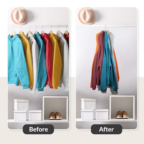 ZEDODIER Hoodie Hanger, 8-Capacity Sweatshirt Organizer for Closet - Silver