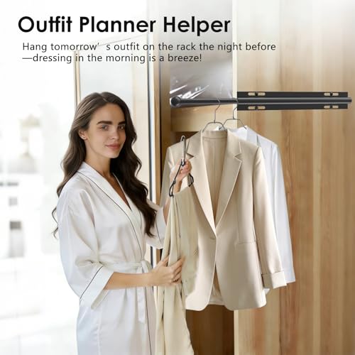 Heavy-Duty Pull-Out Valet Rod for Closet Organization - 12"