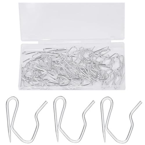 Heavy-Duty Metal Curtain Hooks - 1.2 Inch Rustproof Zinc (60 Pack)