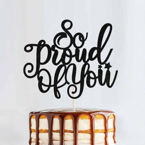 So Proud of You Graduation Cake Topper - 6.5x5 Inch Decor