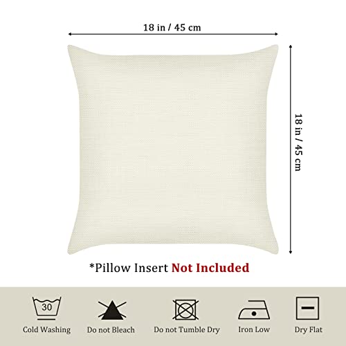 Farmhouse Animal Throw Pillow Covers 18x18 Inch Set of 4 - Cow, Sheep, Pig, Rooster Decor