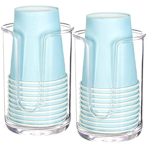 Youngever 2-Pack Clear Plastic Paper Cup Dispenser Holder