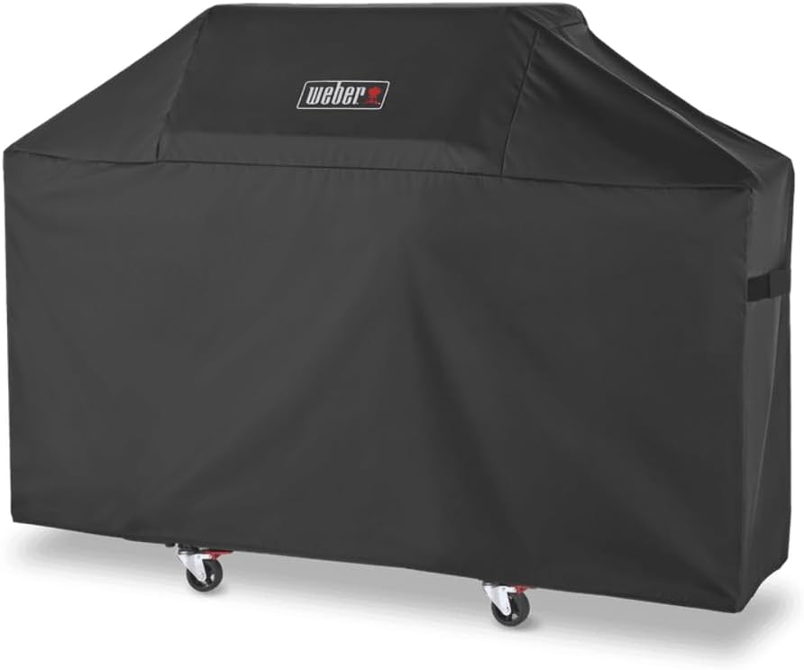 Weber Premium Outdoor Grill Cover - Water-Resistant Protection for Genesis 300 Series Gas Grills, Durable Black Fabric