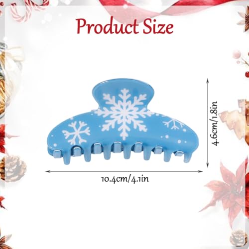 Christmas Hair Claw Clips 2Pcs Snowflake Elk Non-Slip Hair Accessories