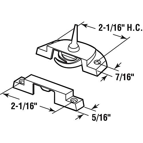 Prime-Line Window Sash Lock for Vinyl Sliding Windows, 2-1/16" Hole, Black