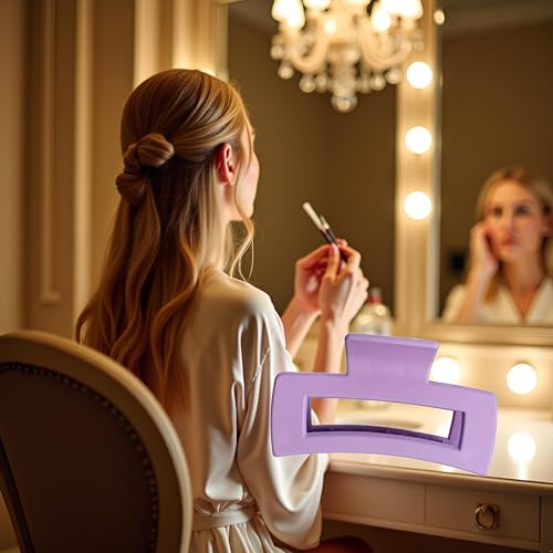 Purple Hair Claw Clip Retro Hollow Large Strong Hold for Women