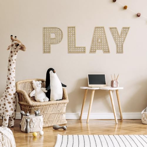 Wooden Rattan Letter Y - 8 Inch Boho Nursery Decor