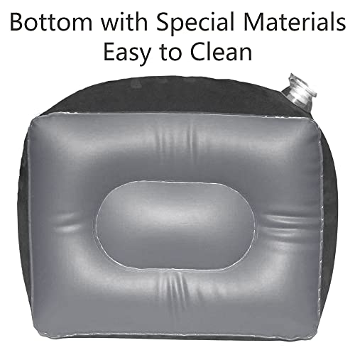 MYFON Inflatable Travel Foot Rest Pillow - Adjustable Leg Support, Grey