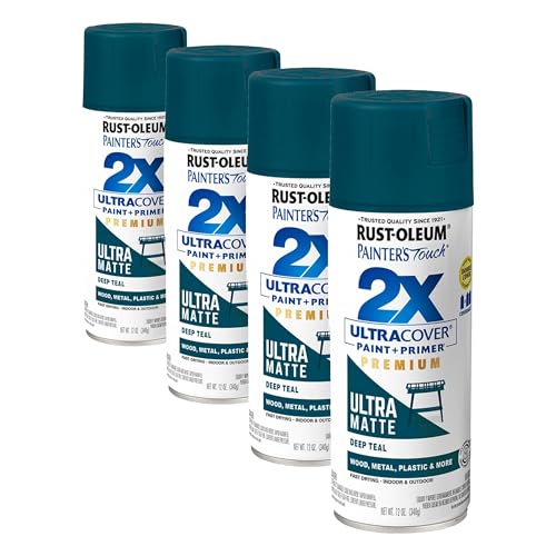 Rust-Oleum Painter's Touch Ultra Matte Deep Teal Spray Paint, 12 oz (Pack of 4)