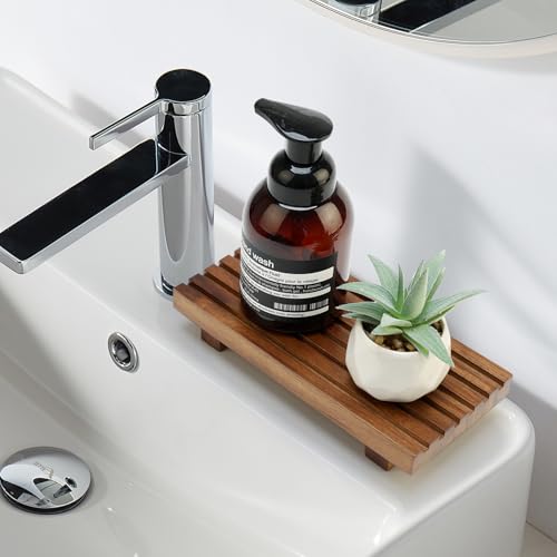 Acacia Wood Riser Tray - 8.7" x 4" x 1.6" for Bathroom & Kitchen Decor