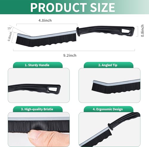 6-Pack Hard Bristle Crevice Cleaning Brushes for Grout & Gaps