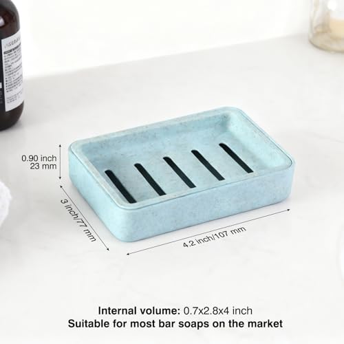 White Soap Dish with Drain 2-Pack Plastic Sponge Holder for Shower & Bathroom