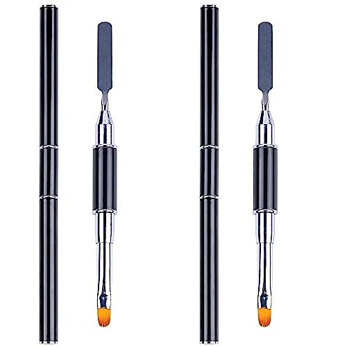 Dual-Ended Polygel Brush and Picker 2-Pack Stainless Steel Nail Art Tool