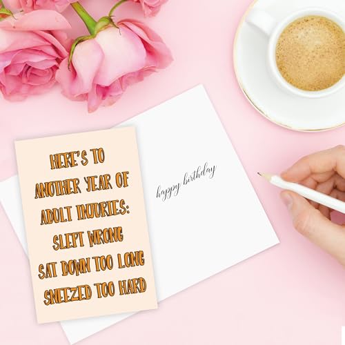 Funny Birthday Card for Men and Women - Luxury 300gsm Linen Greeting Card with Envelope