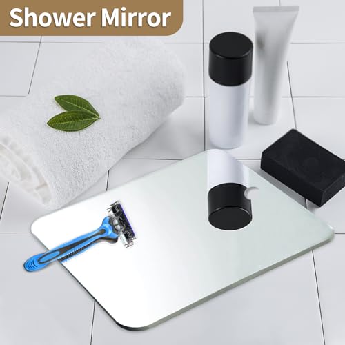 JKNEIWA 2-Pack 8x6 Inch Shatterproof Acrylic Mirror for Shaving and Travel
