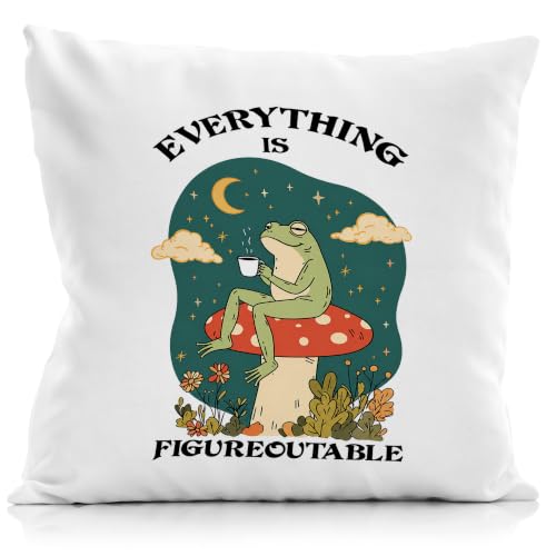 Everything is Figureoutable Inspirational Throw Pillow Cover 18x18