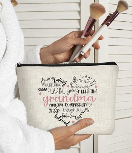 BARPERY Grandma Makeup Bag Positive Affirmations Gift for Mother's Day