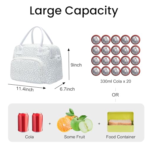 MAMONA Lavender Insulated Lunch Bag - Large Capacity Cooler Tote