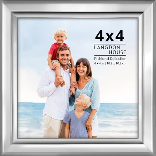 4x4 Silver Picture Frame without Mat - Langdon House Classic Style