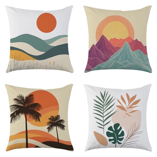 Tropical Velvet Pillow Covers 18x18 Inch - Double Sided Beach Decor