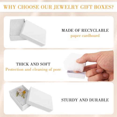 Jewelry Gift Boxes - White Cardboard, 10 Pack, 3.08x2.3x1.1 in