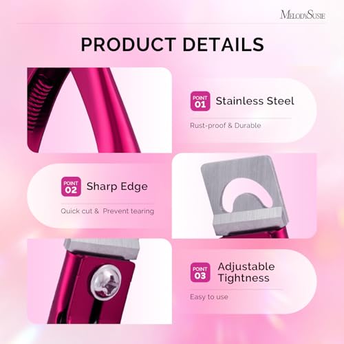 MelodySusie Adjustable Stainless Steel Acrylic Nail Clipper with Replacement Blade